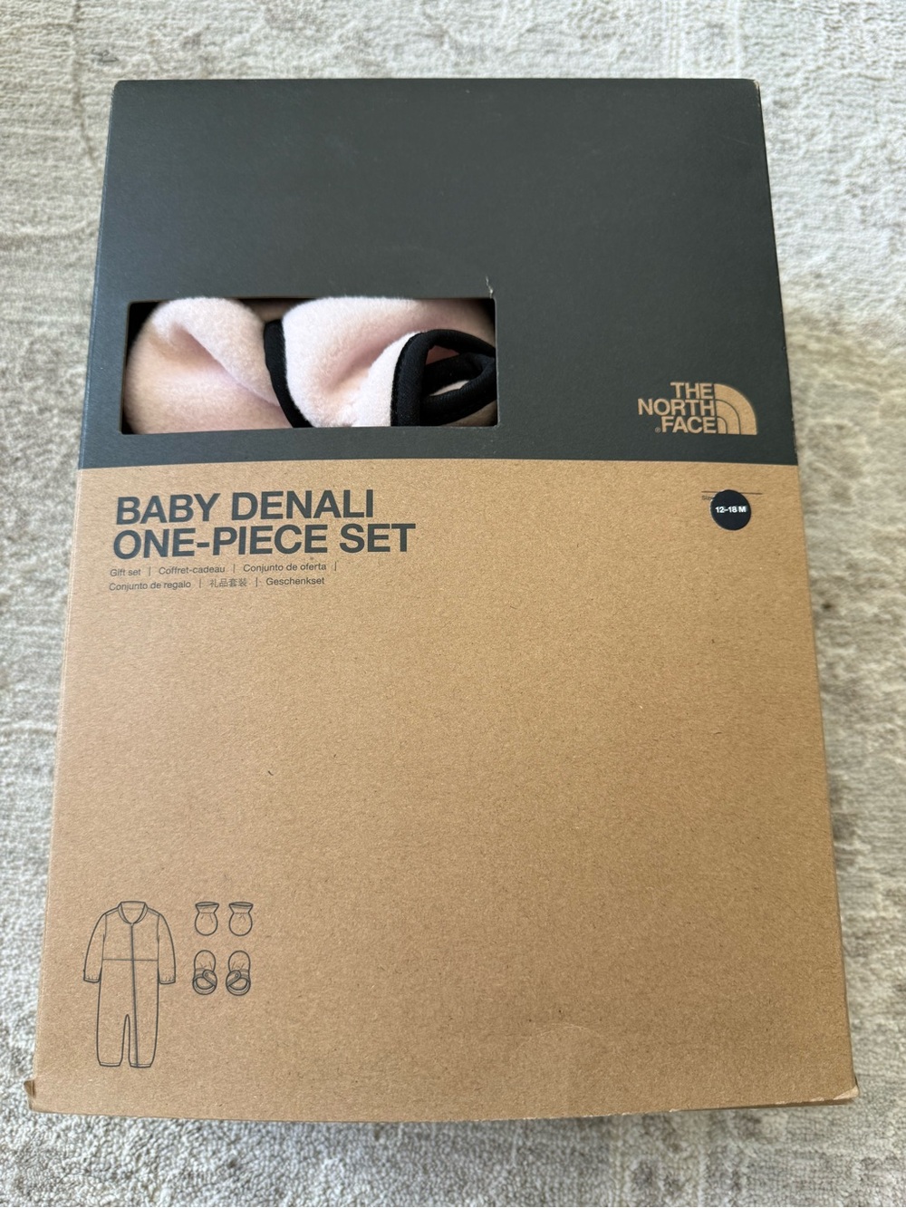 The North Face Baby Denali 1-Piece - Dusty Pink & Black